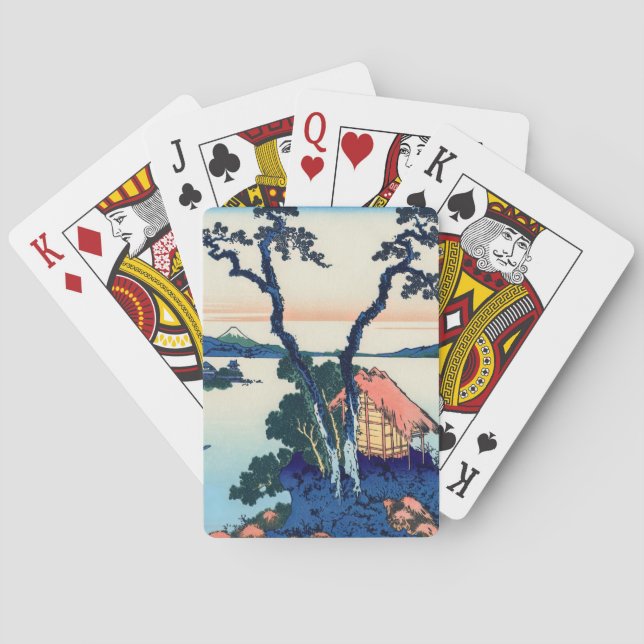 Katsushika Hokusai - Lake Suwa in Shinano province Playing Cards (Back)
