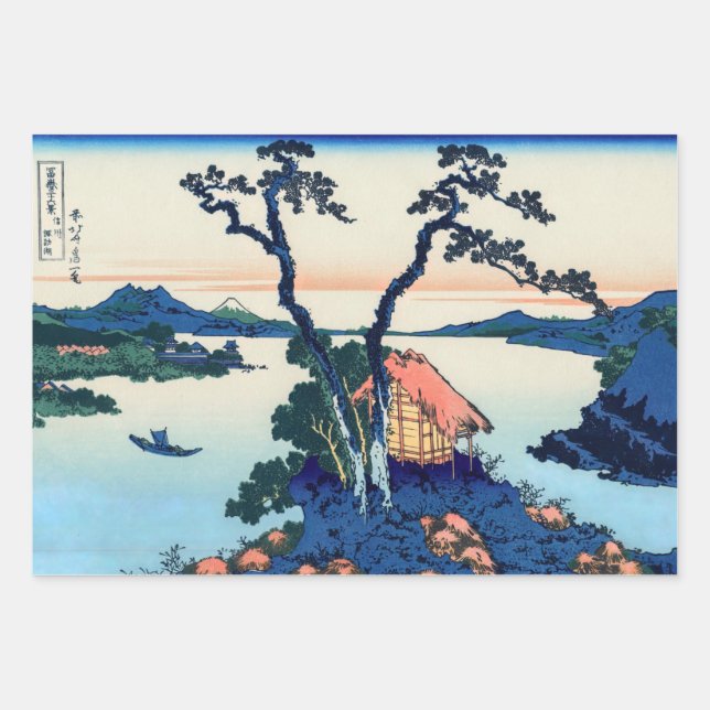 Katsushika Hokusai - Lake Suwa in Shinano province Wrapping Paper Sheet (Front)