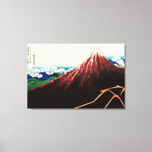 Katsushika Hokusai - Lightnings below the summit Canvas Print