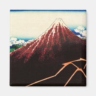 Katsushika Hokusai - Lightnings below the summit Magnet