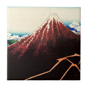 Katsushika Hokusai - Lightnings below the summit Tile