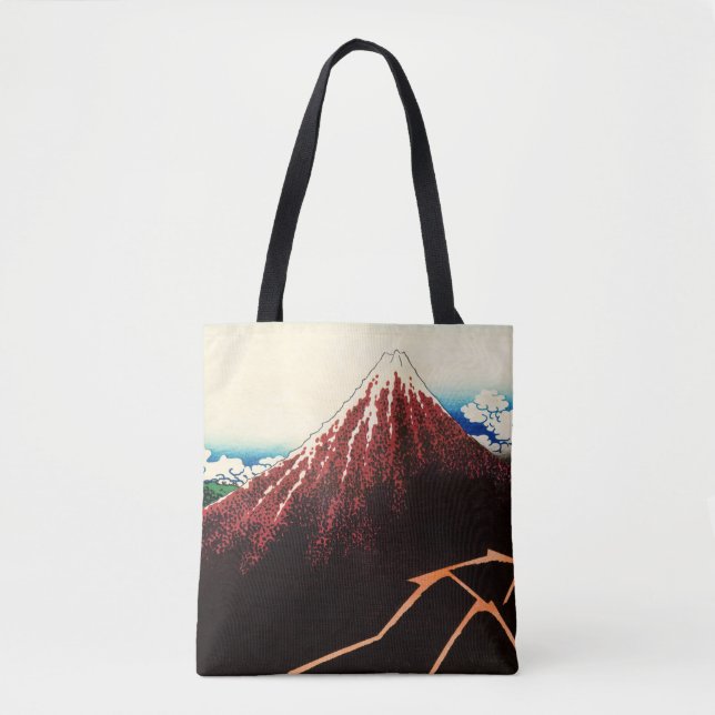 Katsushika Hokusai - Lightnings below the summit Tote Bag (Front)