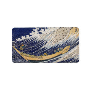 Katsushika Hokusai. Ocean waves Label