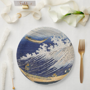 Katsushika Hokusai. Ocean waves  Paper Plate