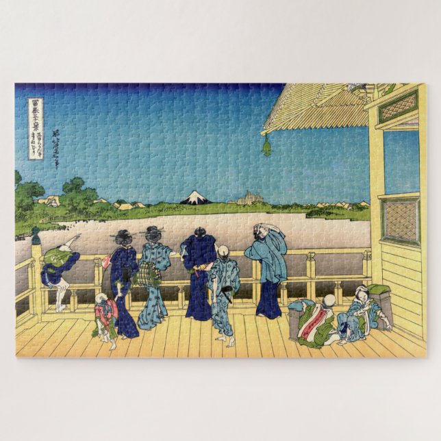 Katsushika Hokusai - Sazai hall, Temple 500 Rakan Jigsaw Puzzle (Horizontal)