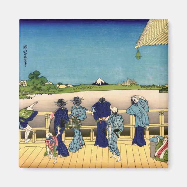 Katsushika Hokusai - Sazai hall, Temple 500 Rakan Magnet (Front)