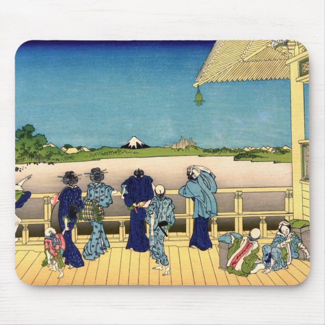 Katsushika Hokusai - Sazai hall, Temple 500 Rakan Mouse Mat (Front)