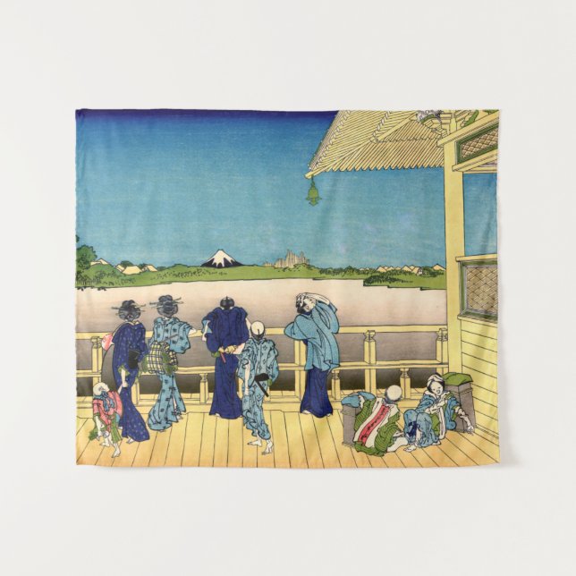 Katsushika Hokusai - Sazai hall, Temple 500 Rakan Tapestry (Front (Horizontal))
