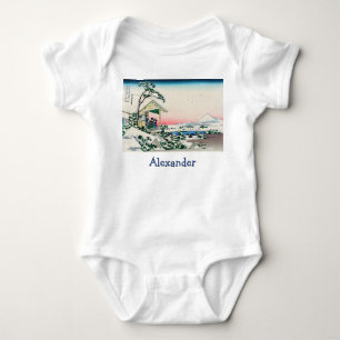Katsushika Hokusai - Tea house at Koishikawa Baby Bodysuit