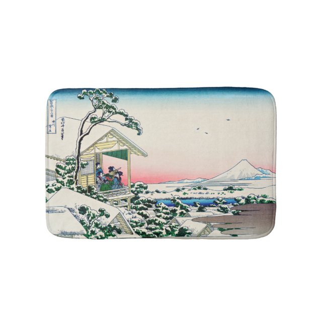 Katsushika Hokusai - Tea house at Koishikawa Bath Mat (Front)