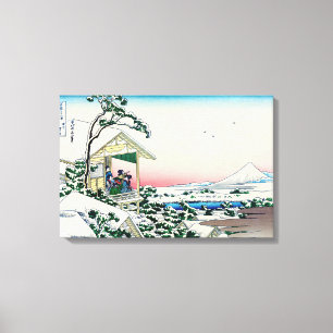 Katsushika Hokusai - Tea house at Koishikawa Canvas Print
