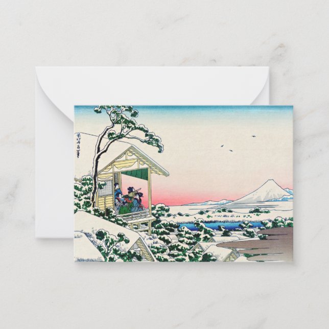 Katsushika Hokusai - Tea house at Koishikawa Card (Front)