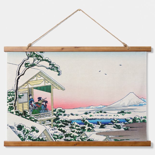 Katsushika Hokusai - Tea house at Koishikawa Hanging Tapestry (Front)