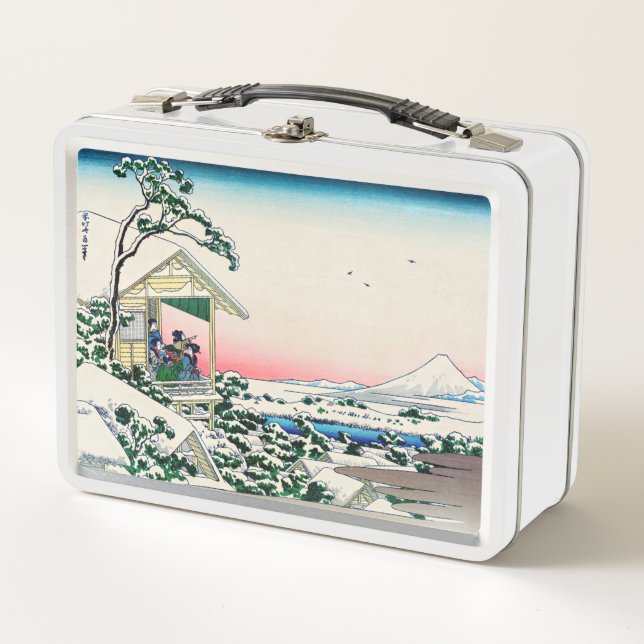 Katsushika Hokusai - Tea house at Koishikawa Metal Lunch Box (Front)