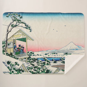 Katsushika Hokusai - Tea house at Koishikawa Sherpa Blanket