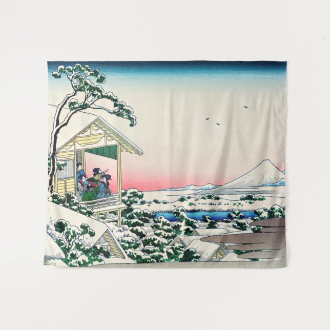 Katsushika Hokusai - Tea house at Koishikawa Tapestry (Front (Horizontal))