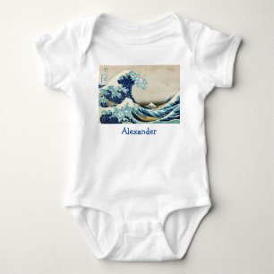 Katsushika Hokusai - The Great Wave off Kanagawa Baby Bodysuit
