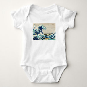 Katsushika Hokusai - The Great Wave off Kanagawa Baby Bodysuit