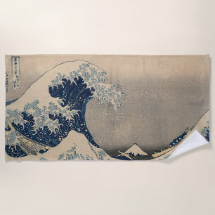 Katsushika Hokusai. The Great Wave off Kanagawa   Beach Towel