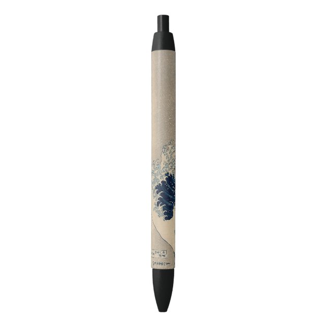 Katsushika Hokusai. The Great Wave off Kanagawa  Black Ink Pen (Front Vertical)