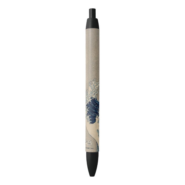 Katsushika Hokusai. The Great Wave off Kanagawa  Black Ink Pen (Front Vertical)