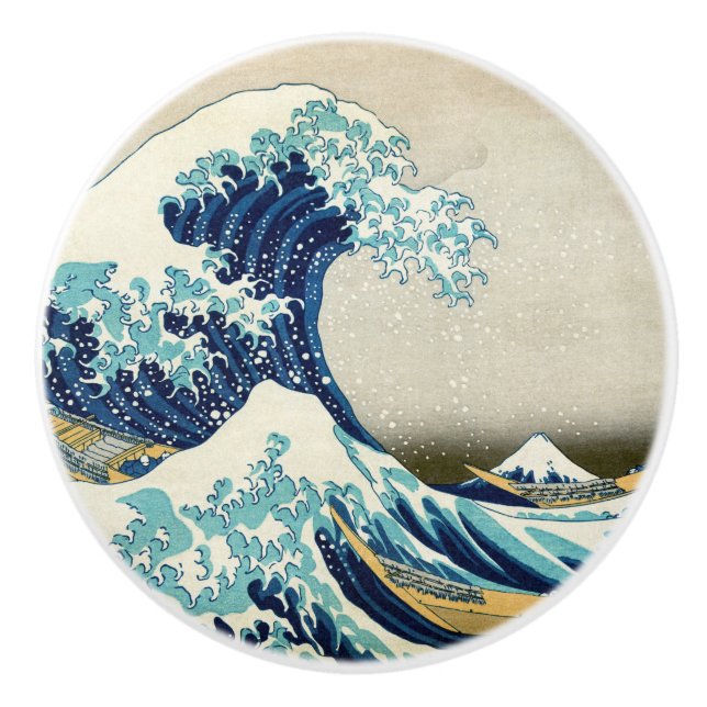 Katsushika Hokusai - The Great Wave off Kanagawa Ceramic Knob (Front)