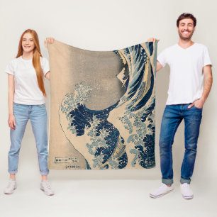 Katsushika Hokusai. The Great Wave off Kanagawa Fleece Blanket