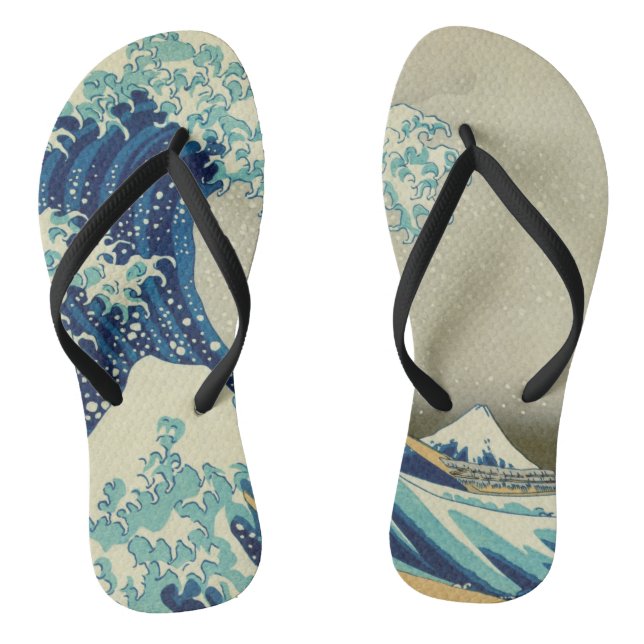Katsushika Hokusai - The Great Wave off Kanagawa Flip Flops (Footbed)