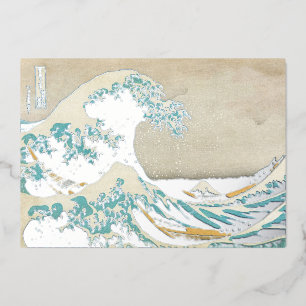 Katsushika Hokusai - The Great Wave off Kanagawa Foil Holiday Card
