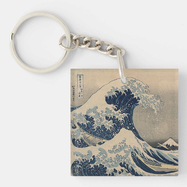 Katsushika Hokusai. The Great Wave off Kanagawa  Key Ring (Front)