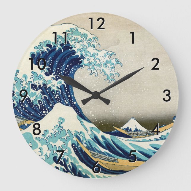 Katsushika Hokusai - The Great Wave off Kanagawa Large Clock (Front)