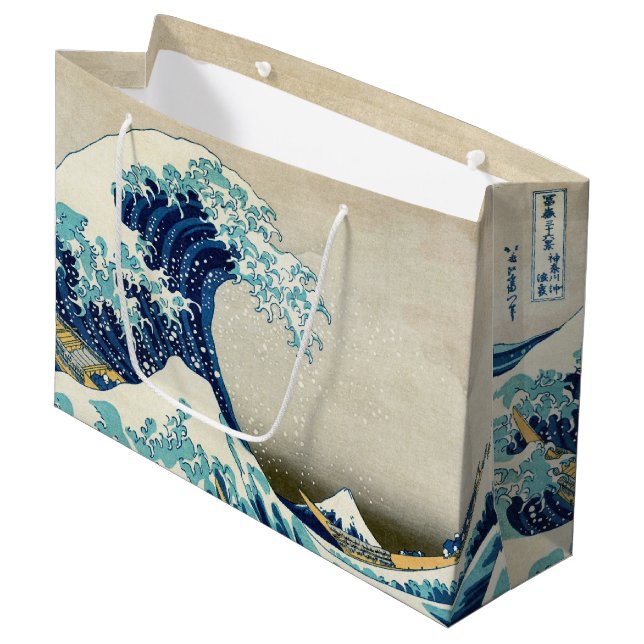 Katsushika Hokusai - The Great Wave off Kanagawa Large Gift Bag (Front Angled)