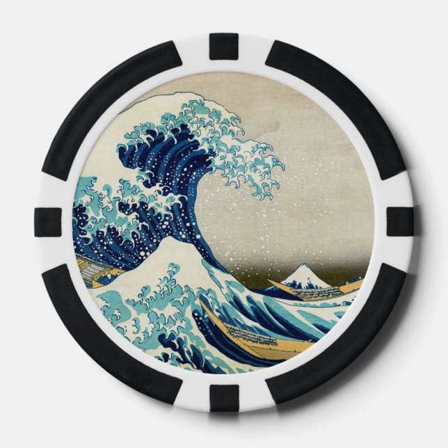 Katsushika Hokusai - The Great Wave off Kanagawa Poker Chips (Front)