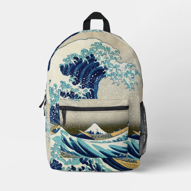 Katsushika Hokusai - The Great Wave off Kanagawa Printed Backpack (Front)