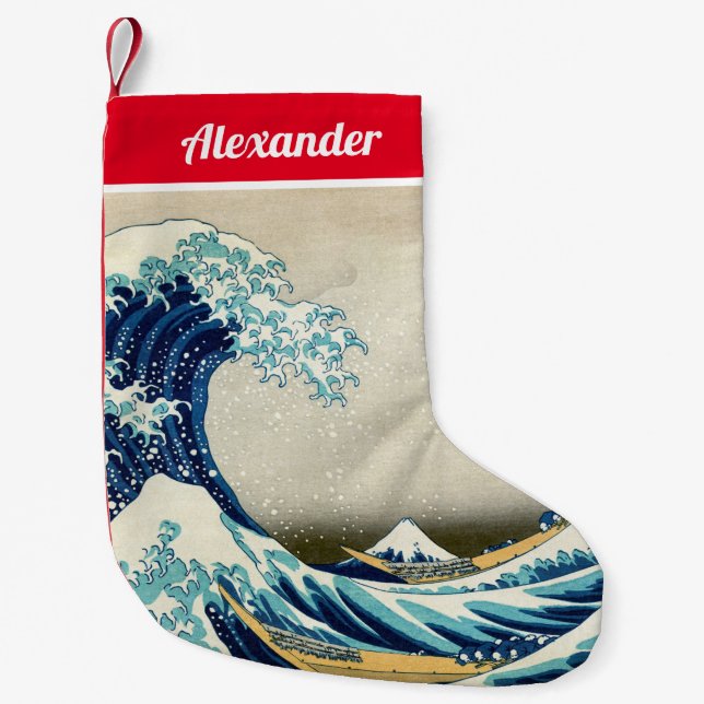 Katsushika Hokusai - The Great Wave off Kanagawa Small Christmas Stocking (Front)