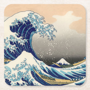 KATSUSHIKA HOKUSAI - The great wave off Kanagawa Square Paper Coaster