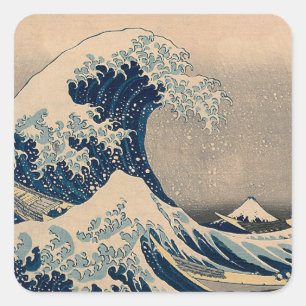 Katsushika Hokusai. The Great Wave off Kanagawa Square Sticker