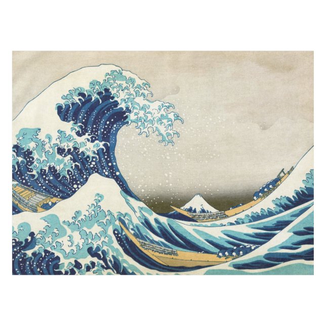 Katsushika Hokusai - The Great Wave off Kanagawa Tablecloth (Front (Horizontal))