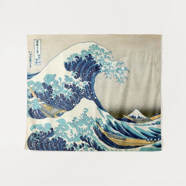 Katsushika Hokusai - The Great Wave off Kanagawa Tapestry (Front (Horizontal))