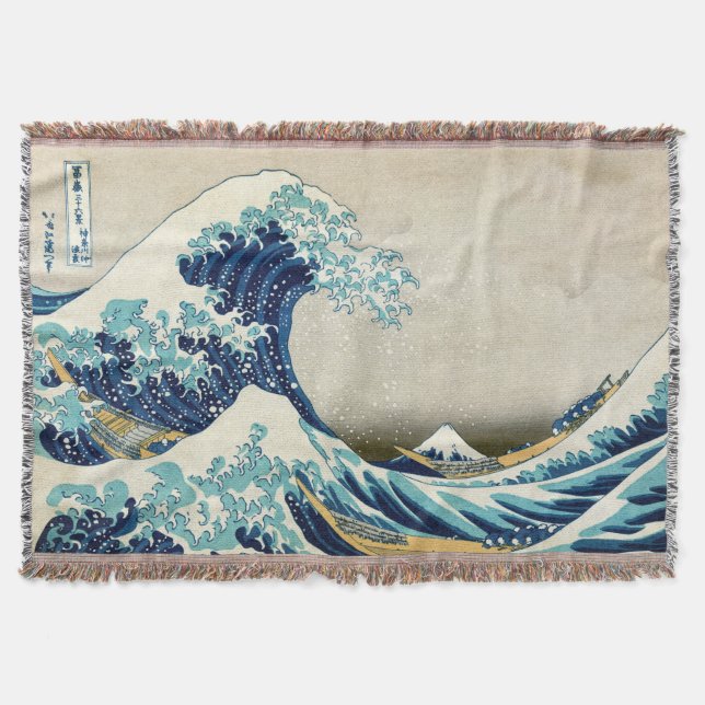Katsushika Hokusai - The Great Wave off Kanagawa Throw Blanket (Front)