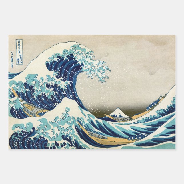 Katsushika Hokusai - The Great Wave off Kanagawa Wrapping Paper Sheet (Front)