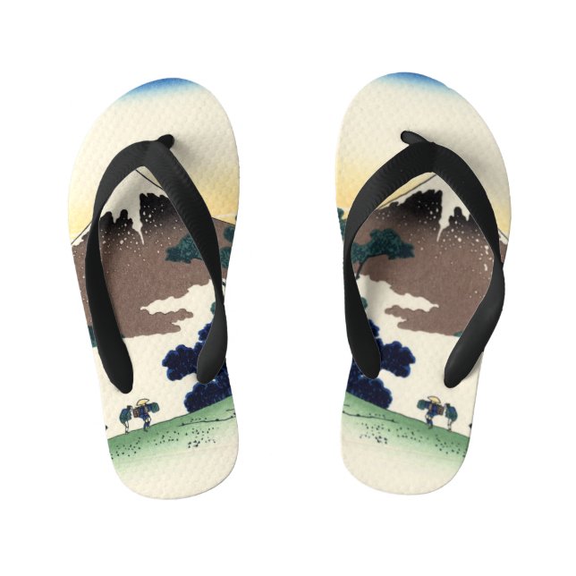 Katsushika Hokusai.  The Inume Pass in Kai Provinc Kid's Flip Flops (Footbed)