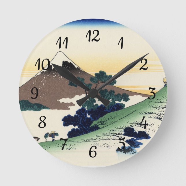 Katsushika Hokusai.  The Inume Pass in Kai Provinc Round Clock (Front)