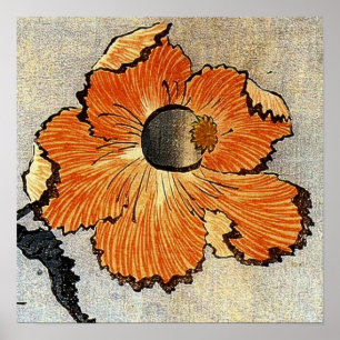 Katsushika Hokusai Ukiyo-e Woodcut Print - Poppies