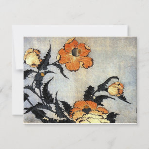 Katsushika Hokusai Ukiyo-e Woodcut Print - Poppies Invitation