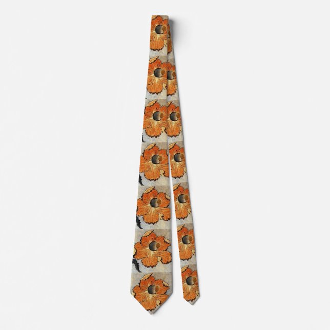 Katsushika Hokusai Ukiyo-e Woodcut Print - Poppies Tie (Front)