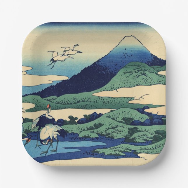 Katsushika Hokusai - Umegawa in Sagami province Paper Plate (Front)
