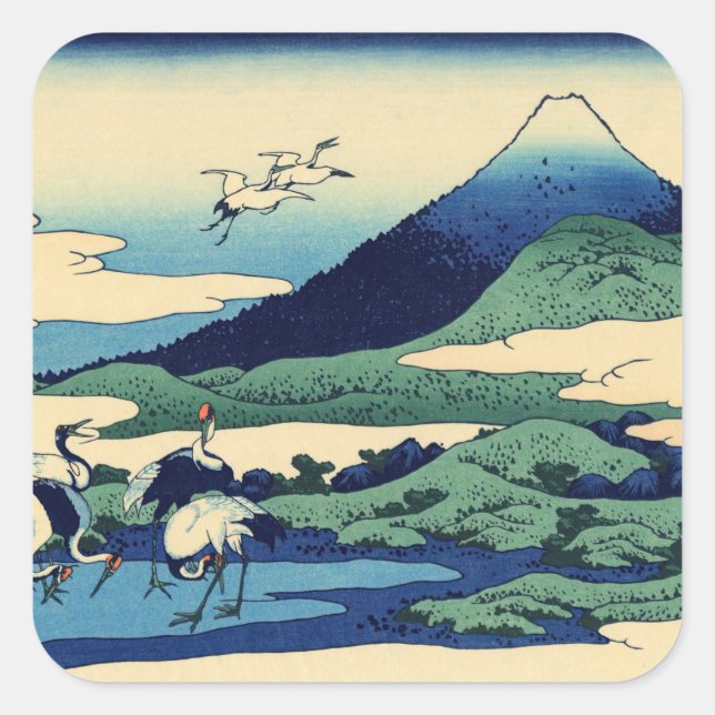 Katsushika Hokusai - Umegawa in Sagami province Square Sticker (Front)