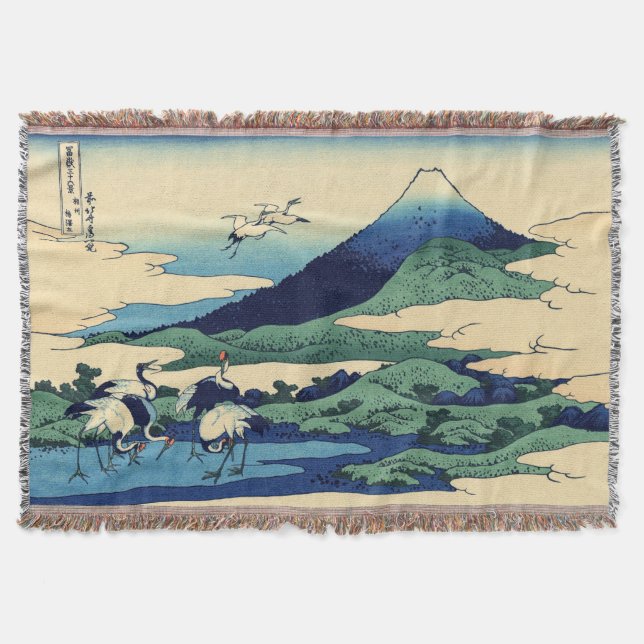 Katsushika Hokusai - Umegawa in Sagami province Throw Blanket (Front)