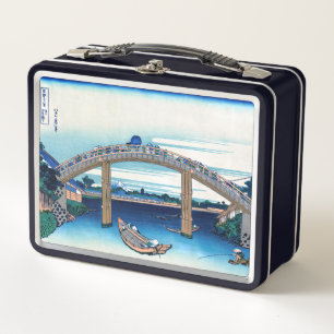 Katsushika Hokusai - Under Mannen Bridge, Fukagaw Metal Lunch Box